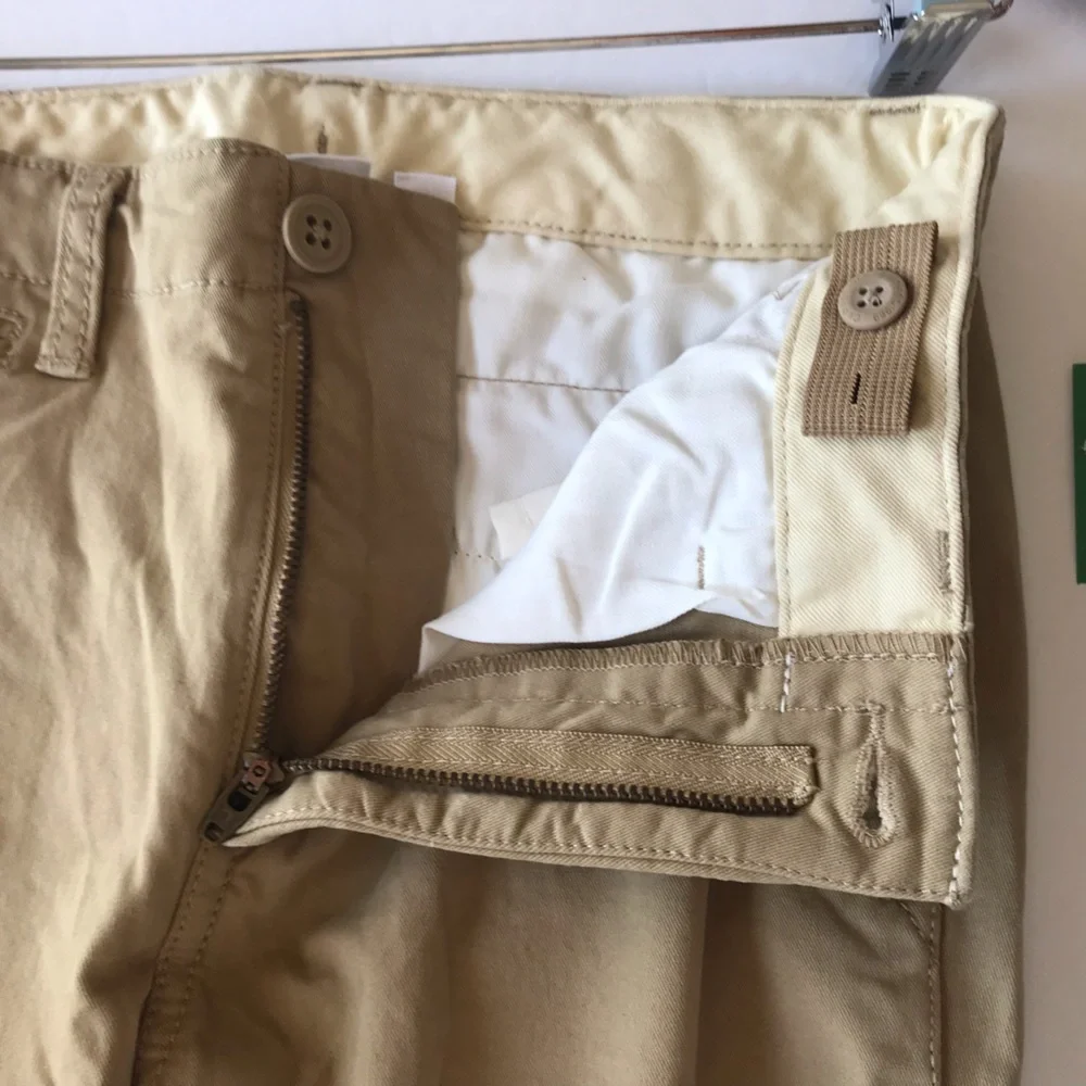 GAP Kids Uniform Chino Pants Khaki size 10 Unisex Design Button Cinch Adj. Waist